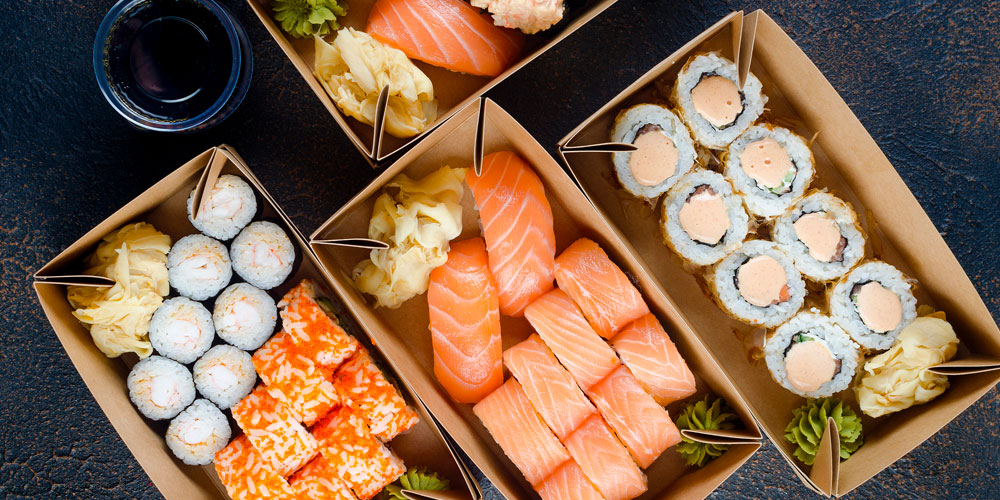 Leftover sushi takeaway food